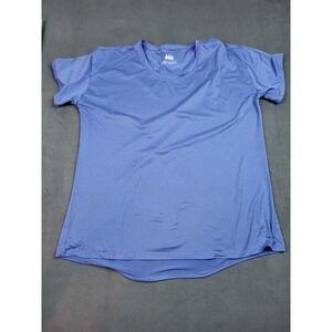 REI Co-Op‎ Baselayer Shirt Men Medium Blue Crew Neck Lightweight Outdoor Stretch
